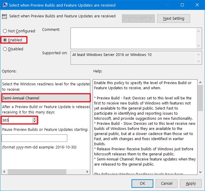 Block Windows 10 version 2004 using Group Policy