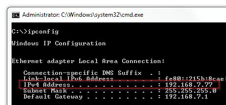 Windows - Command Prompt (CMD) ipconfig