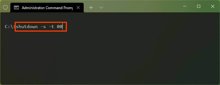 Windows 11 shut down command