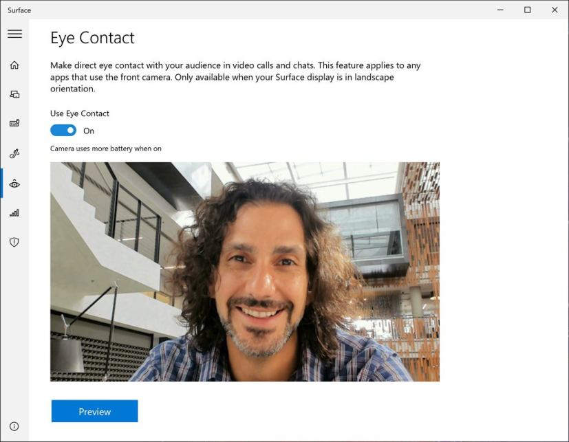 Eye Contact Surface feature (source: Microsoft)