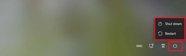 Lock screen power options