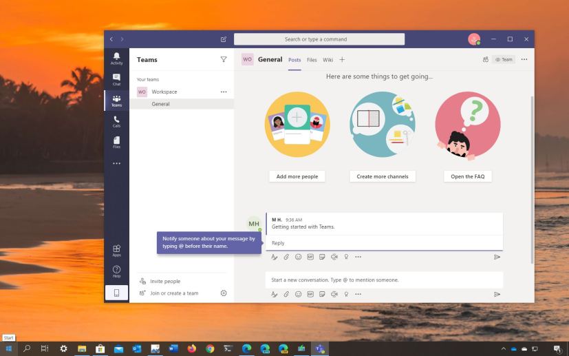 Microsoft Teams set up steps