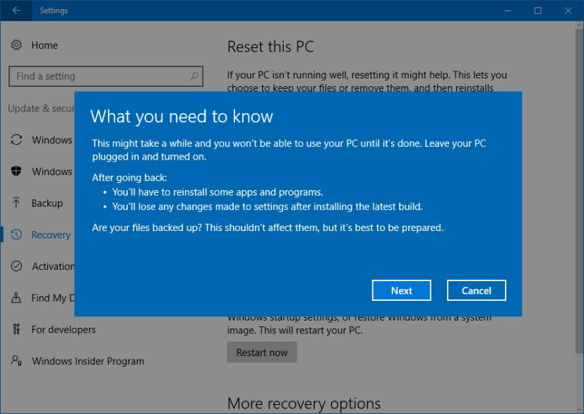 Step - What you need to know before modifying your WIndows 10 installation 