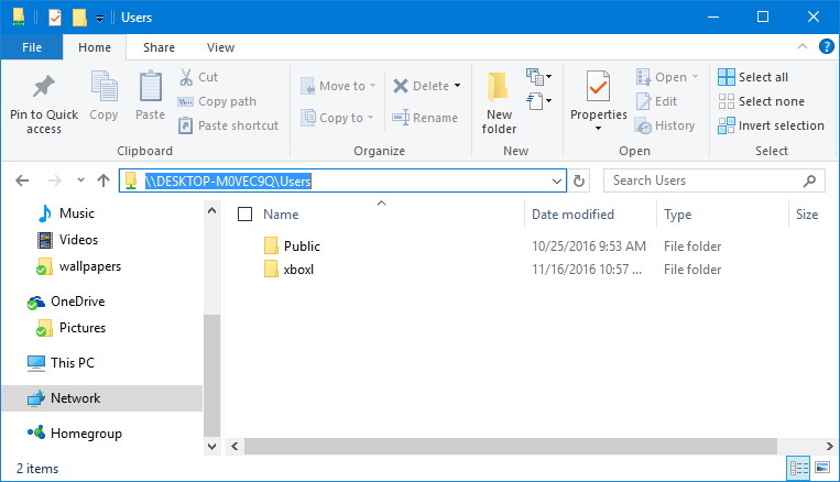 Network Public folder