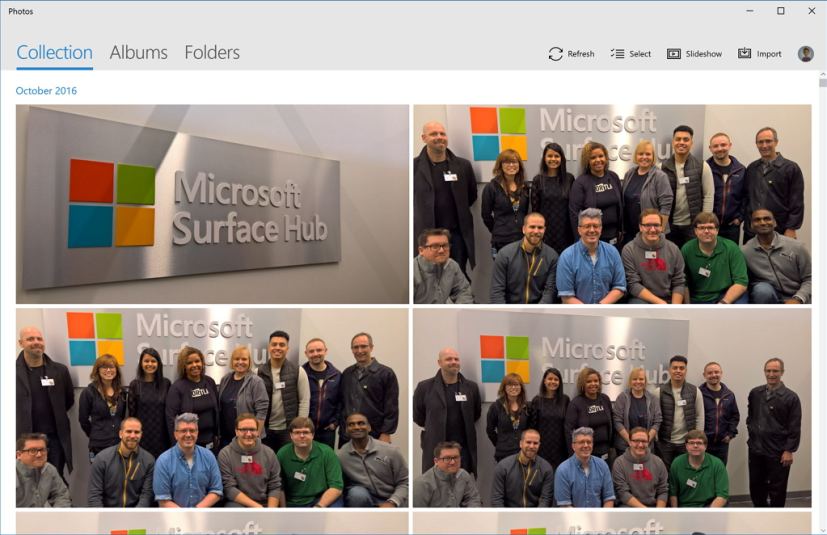 Windows 10 Photos app new user interface