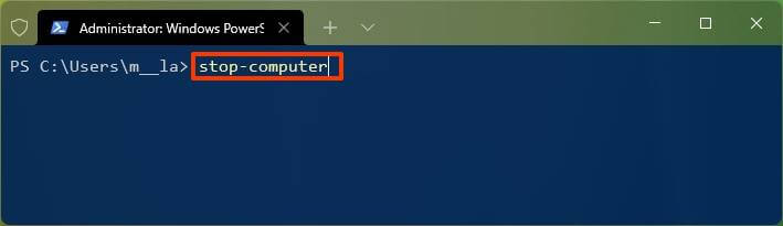 PowerShell shut down command
