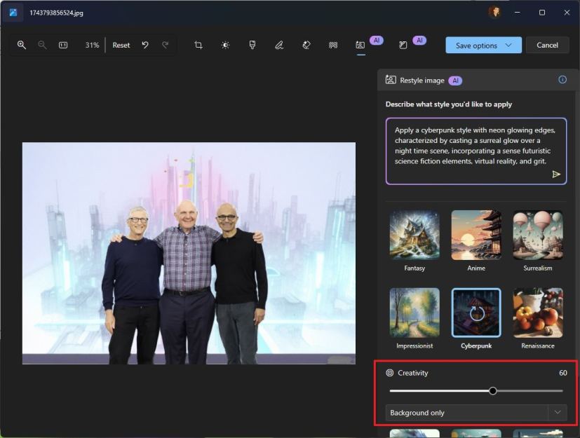 Restyle Image creativity slider