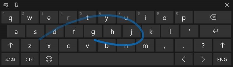Shape-writing on full-sized keyboard