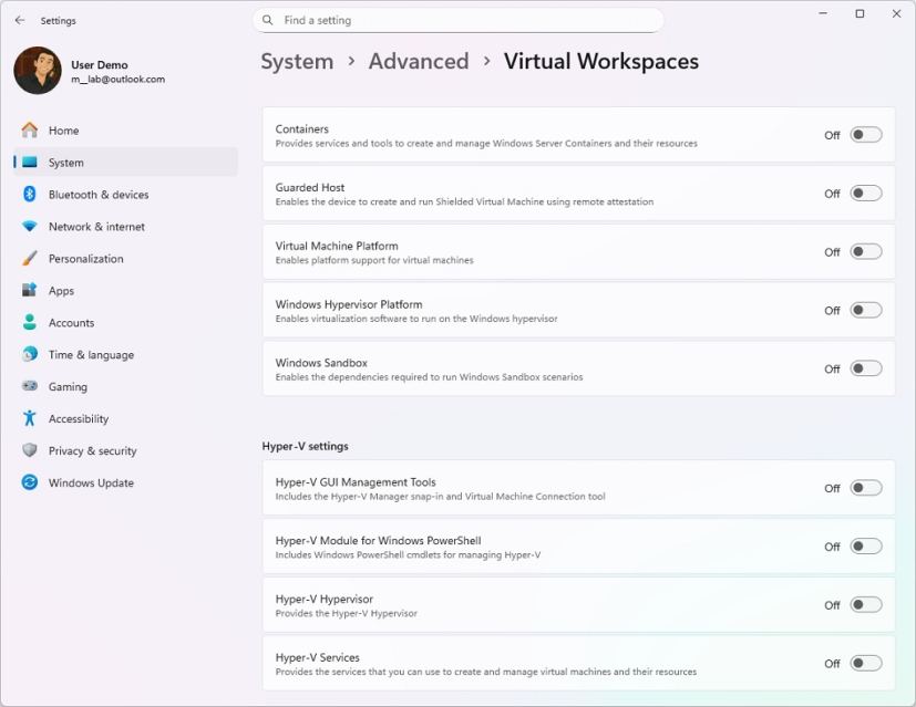 Virtual Workspaces components