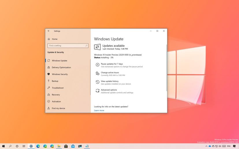 Windows 10 build 20201 download