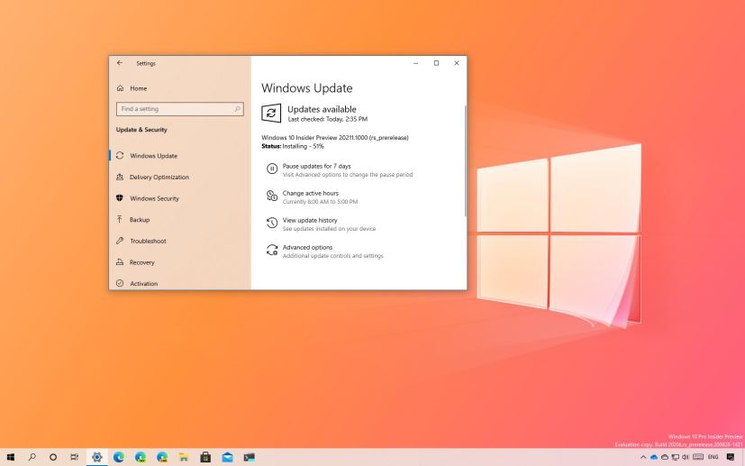 Windows 10 build 20211