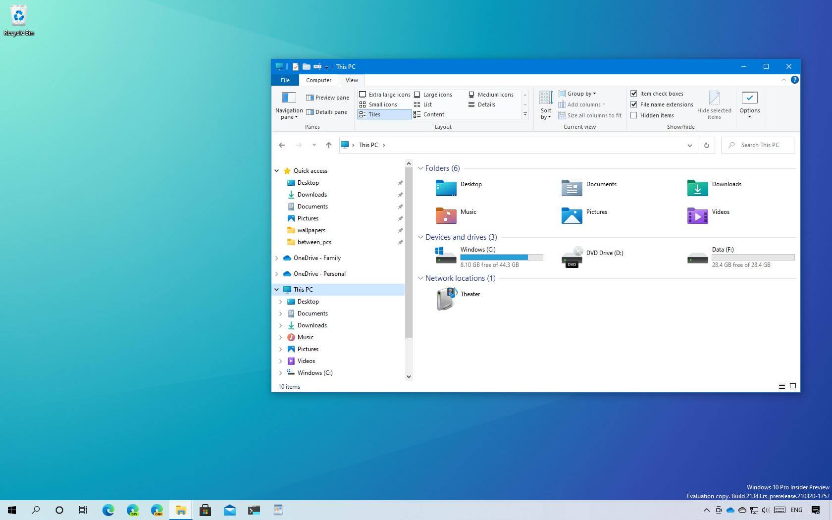 File Explorer new icons build 21343
