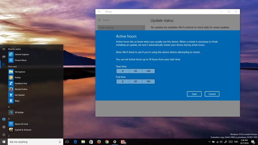 Windows 10 build 14942 (Redstone 2)