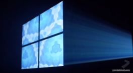 Windows 10 logo made out of light