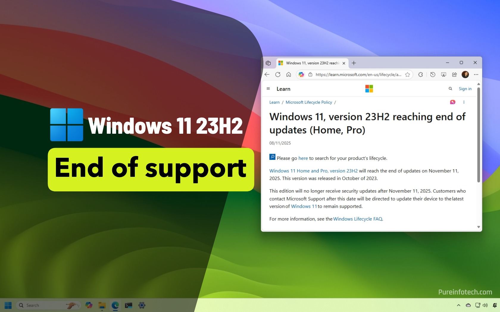 Windows 11 23H2 end of support