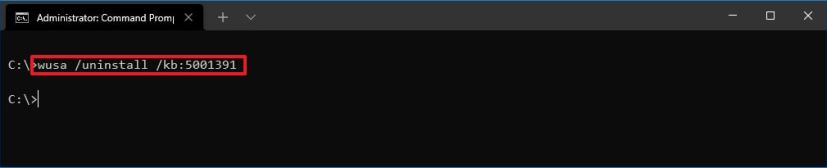 Uninstall Windows 10 updates command